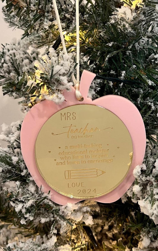 Teacher Apple Ornament